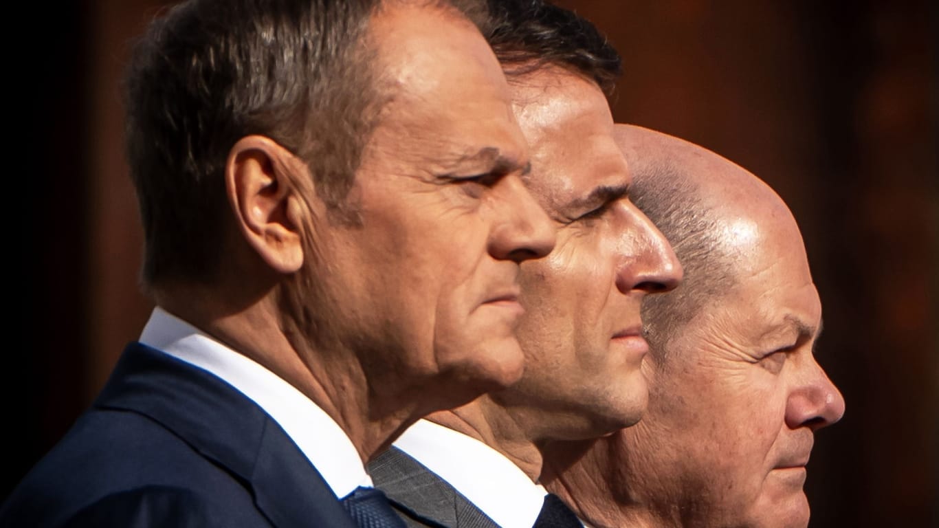 Kanzler Scholz empfängt Tusk und Macron