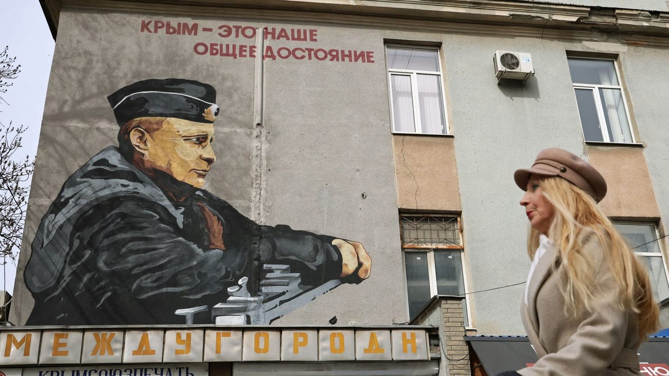 Putin-Plakat auf der von Russland besetzten Krim: "Die Krim ist unser gemeinsames Erbe".