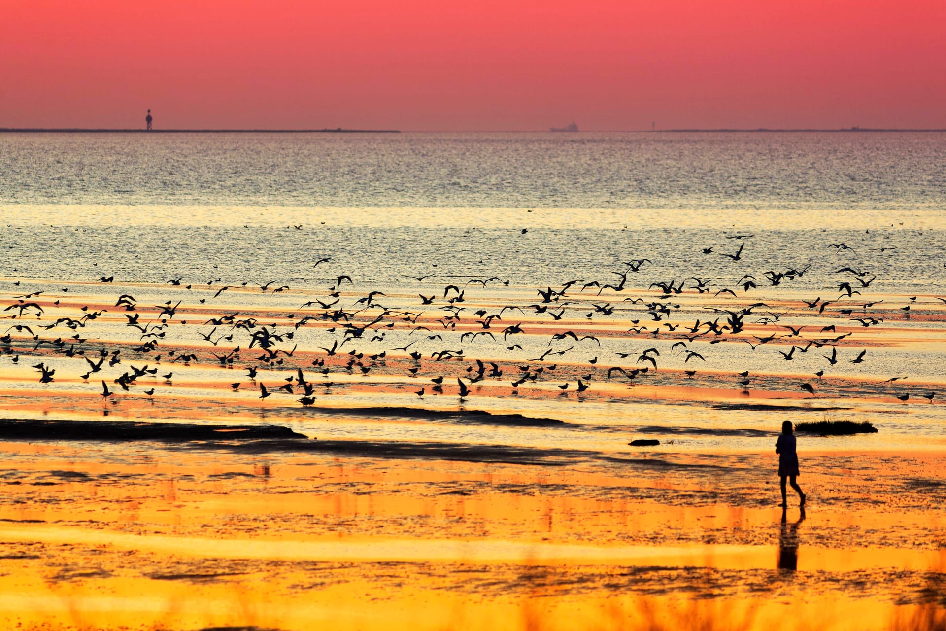 Sonnenuntergang über der Nordsee bei Cuxhaven (Archivfoto): Von der Stadt aus sind es nur wenige Minuten mit dem Auto und man erreicht zahlreiche verträumte Fischerdörfer.