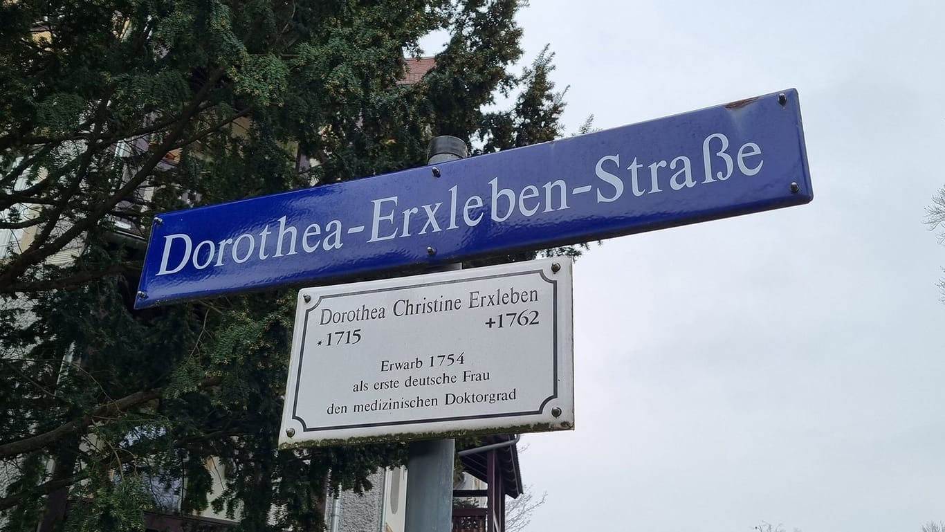 Die Dorothea-Erxleben-Straße in Trachau: Sie war die erste deutsche Frau, die 1754 ihren medizinischen Doktorgrad erhielt.