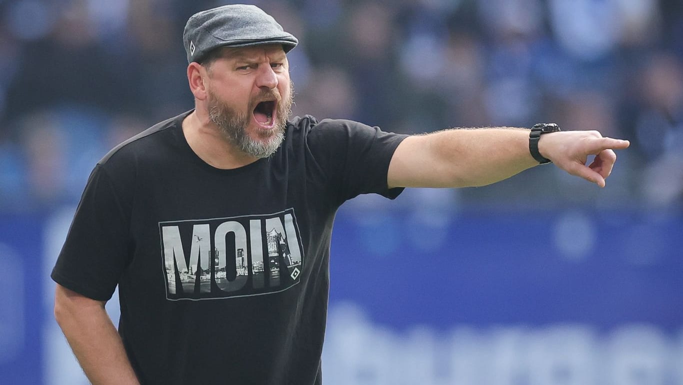 Steffen Baumgart gestikuliert am Spielfeldrand: Das Ergebnis gegen Schlusslicht Osnabrück enttäuschte den HSV.
