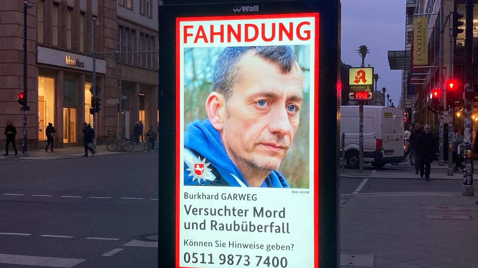 Nach Burkhard Garweg wird weiterhin gefahndet.