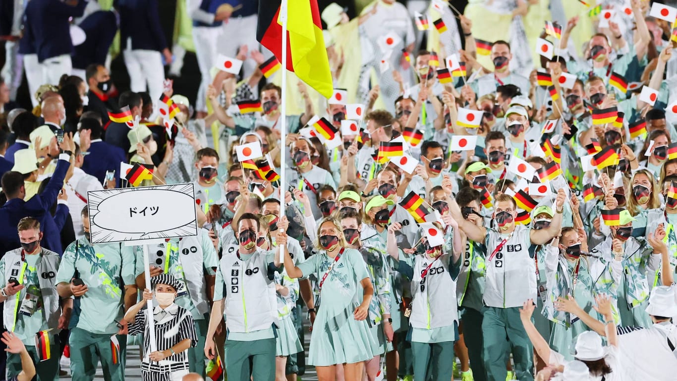 Die deutsche Delegation bei den Olympischen Spielen 2021: In Tokio gab es wegen Corona keine Kondome für die Athleten.