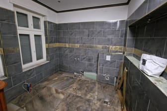 Das Badezimmer in der Remmo-Villa: Am vergangenen Mittwoch wurde die Villa geräumt.