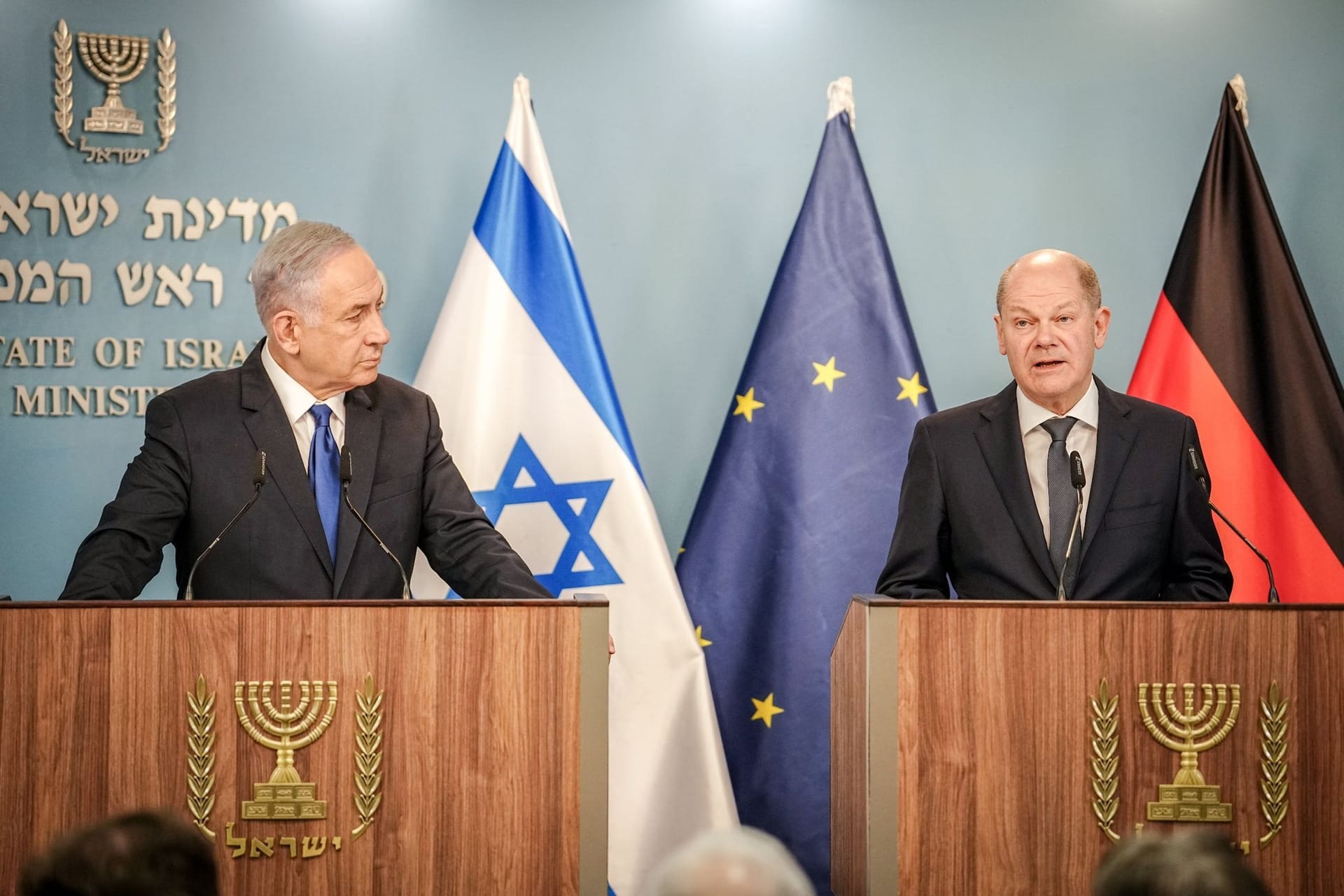 Benjamin Netanjahu und Olaf Scholz