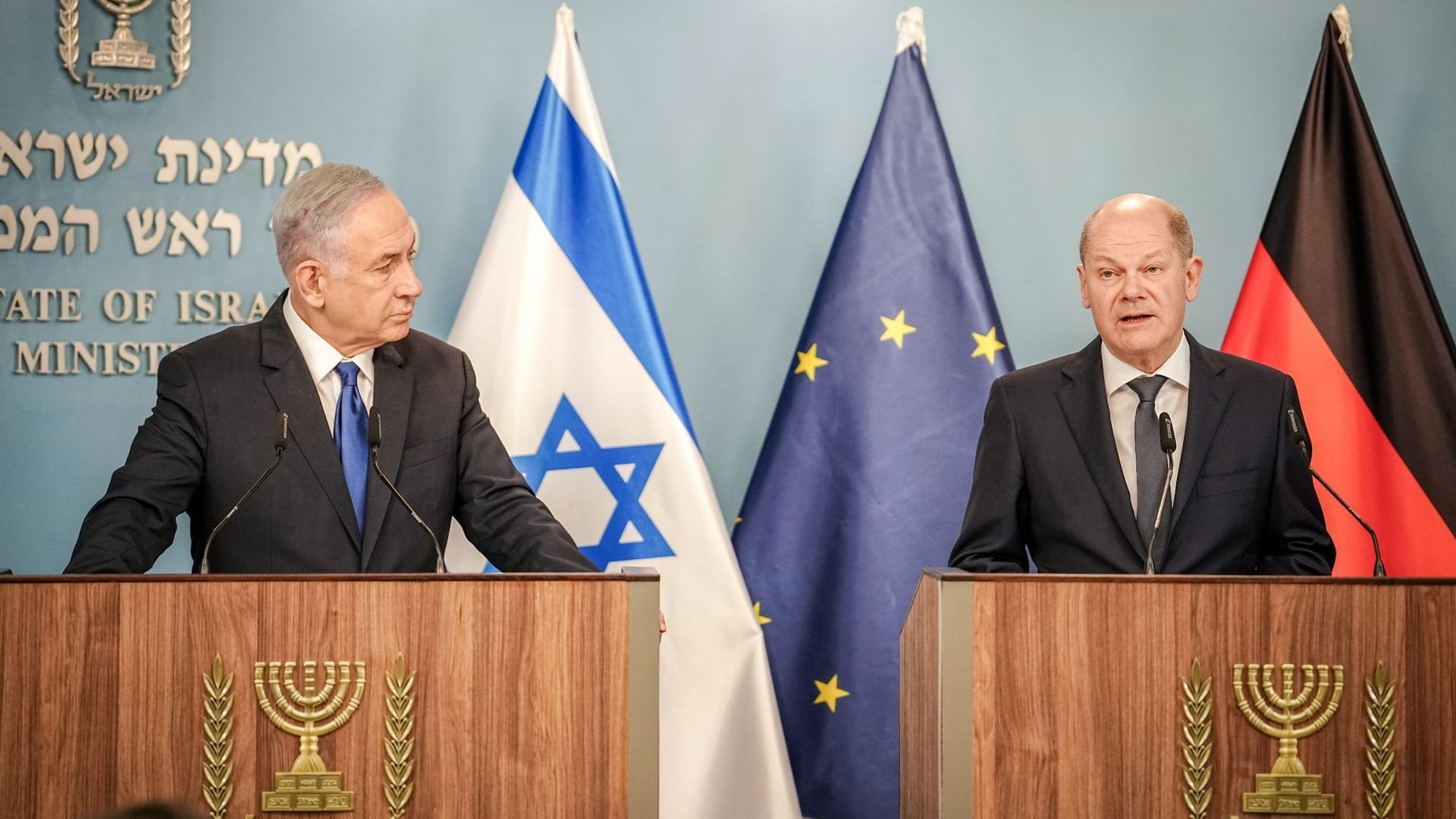 Benjamin Netanjahu und Olaf Scholz Benjamin Netanjahu und Olaf Scholz