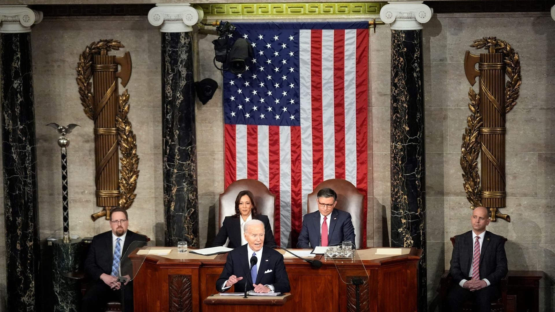 Joe Biden spricht vor beiden Kammern des US-Kongresses bei seiner Lage zur Lage der Nation.