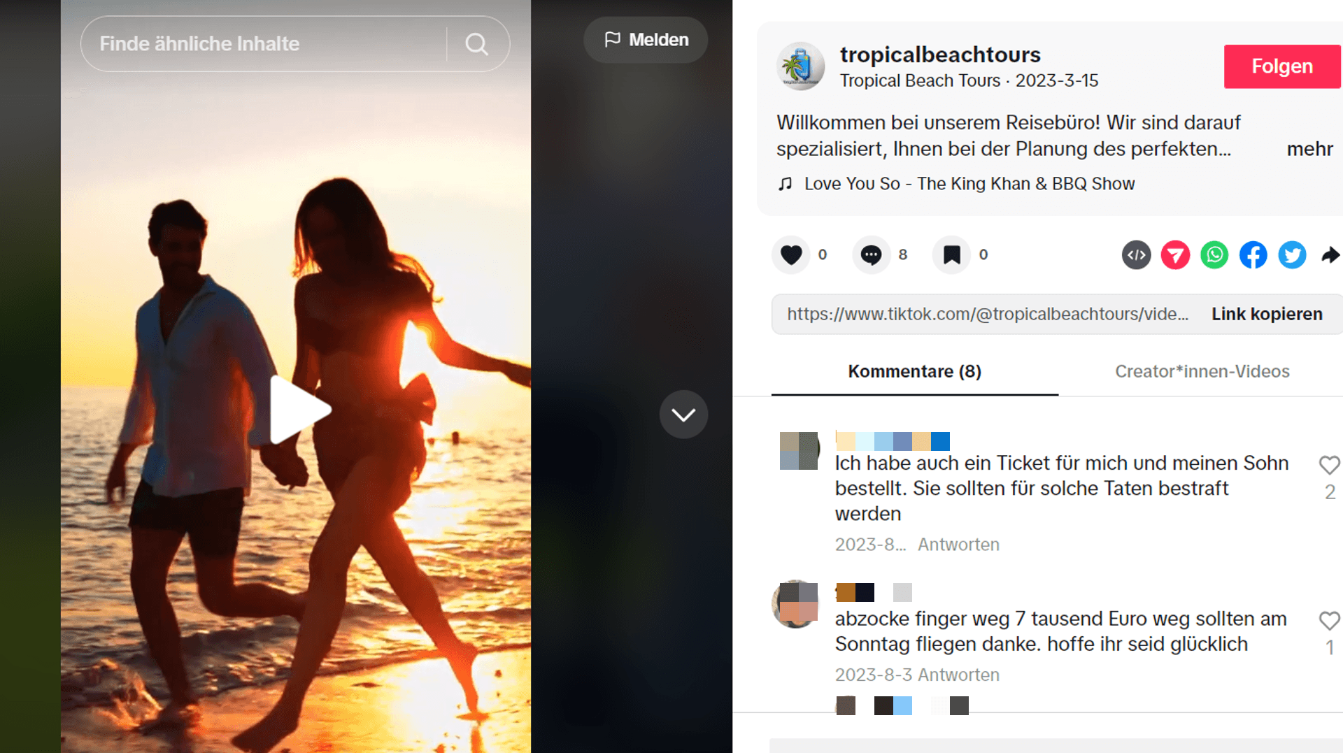 Beiträge bei TikTok zeigen: Schon vor Monaten wurde vor den Betrügern gewarnt.