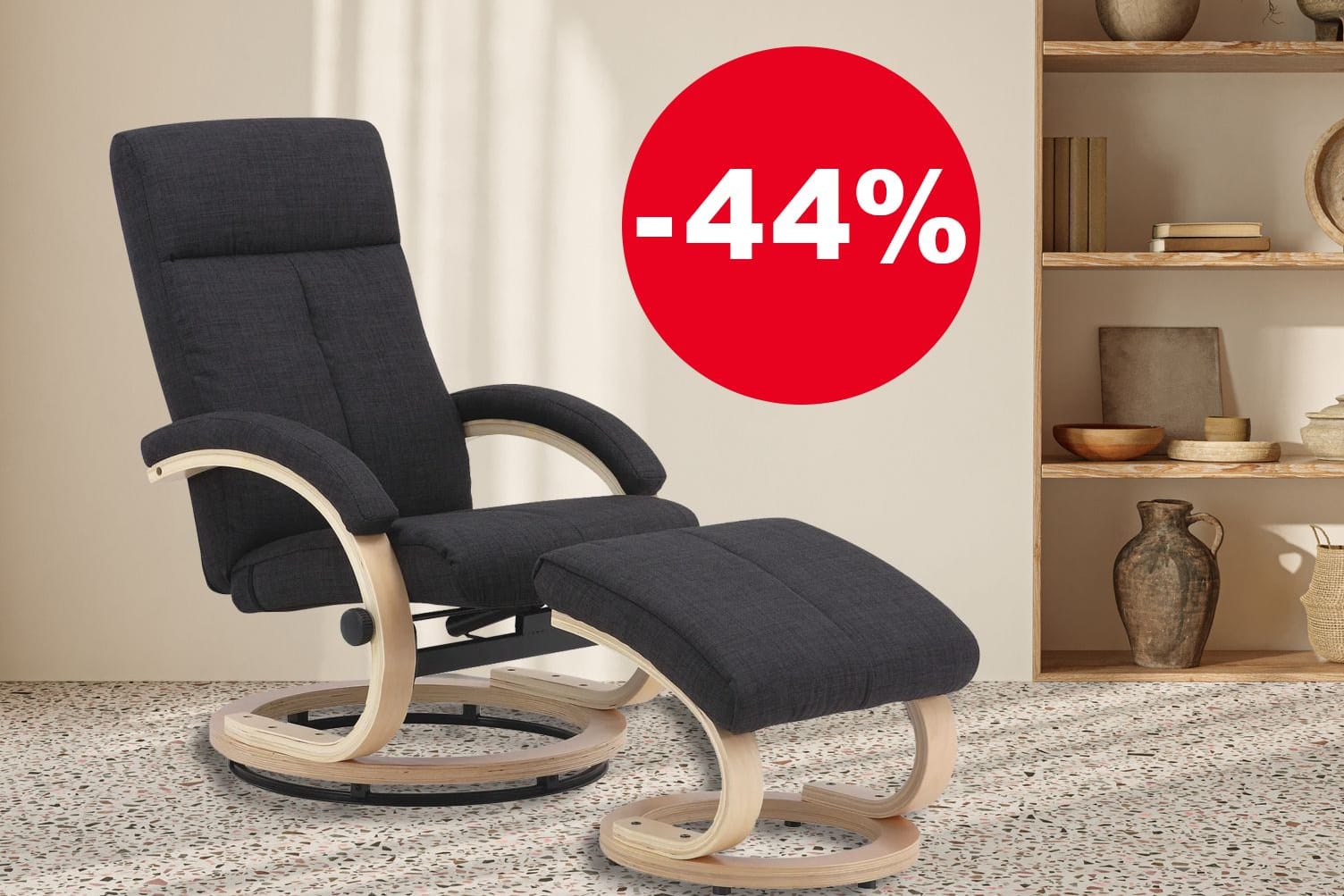 Der Relaxsessel von Zurbrüggen ist ganze 44 Prozent reduziert im Angebot.