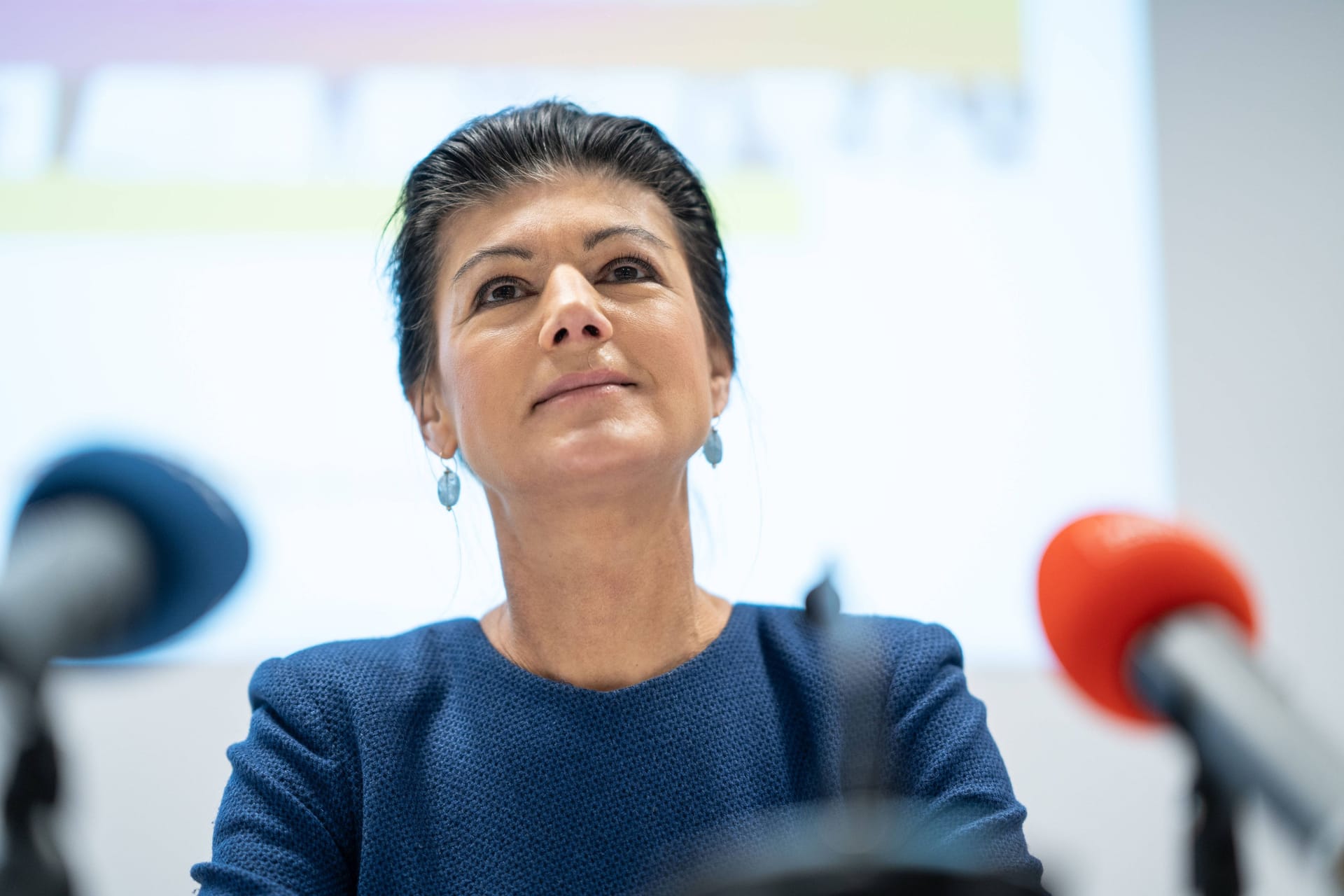 Pressekonferenz des BSW Bündnis Sahra Wagenknecht - Vernunft und Gerechtigkeit in Erfurt Gründung Landesverband Thüringen Sahra Wagenknecht