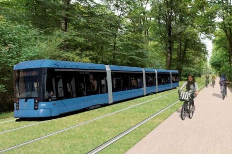 Pläne des Stadtrats: So könnte die Trambahn im Englischen Garten aussehen.