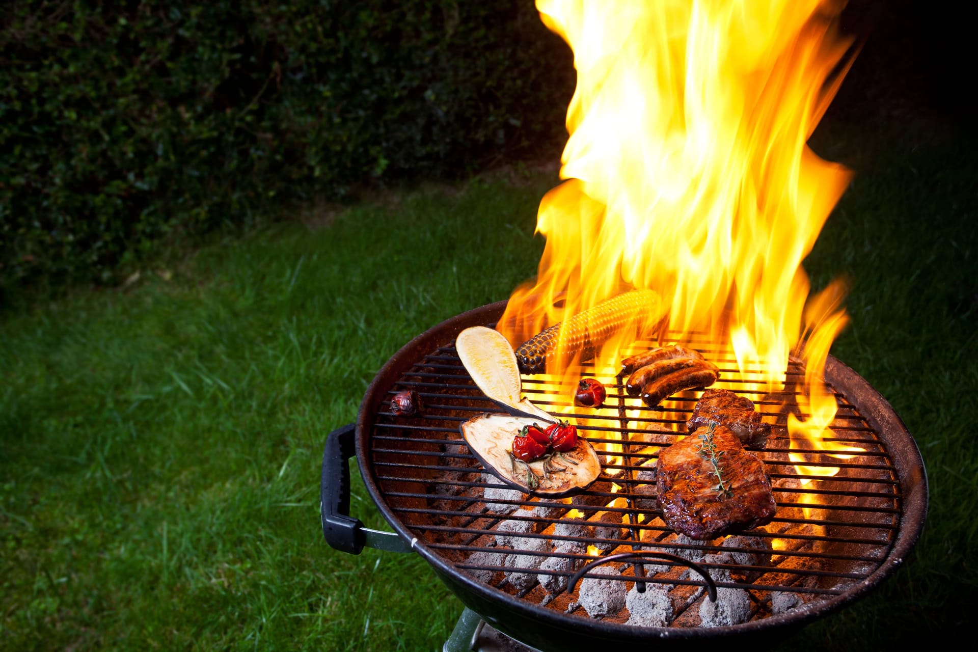 Fleisch und Gemüse auf einem Grill (Archivbild): Der 31-Jährige wurde in ein Krankenhaus gebracht.