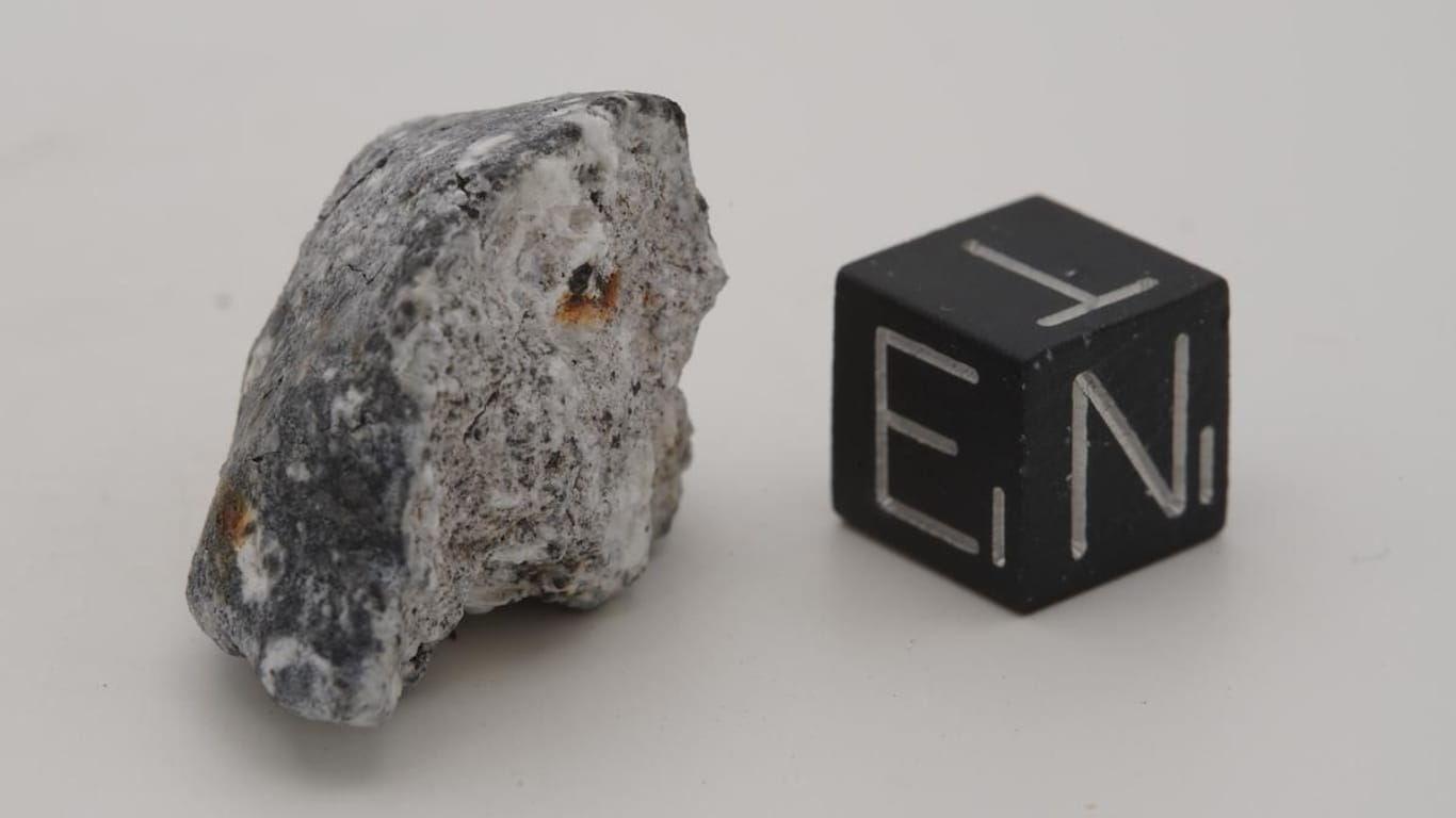 Berlin: Bruchstücke des als seltener Aubrit klassifizierten Meteoriten werden im Museum für Naturkunde Berlin ausgestellt.