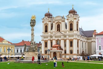 Unirii Square in Timisoara, Romania