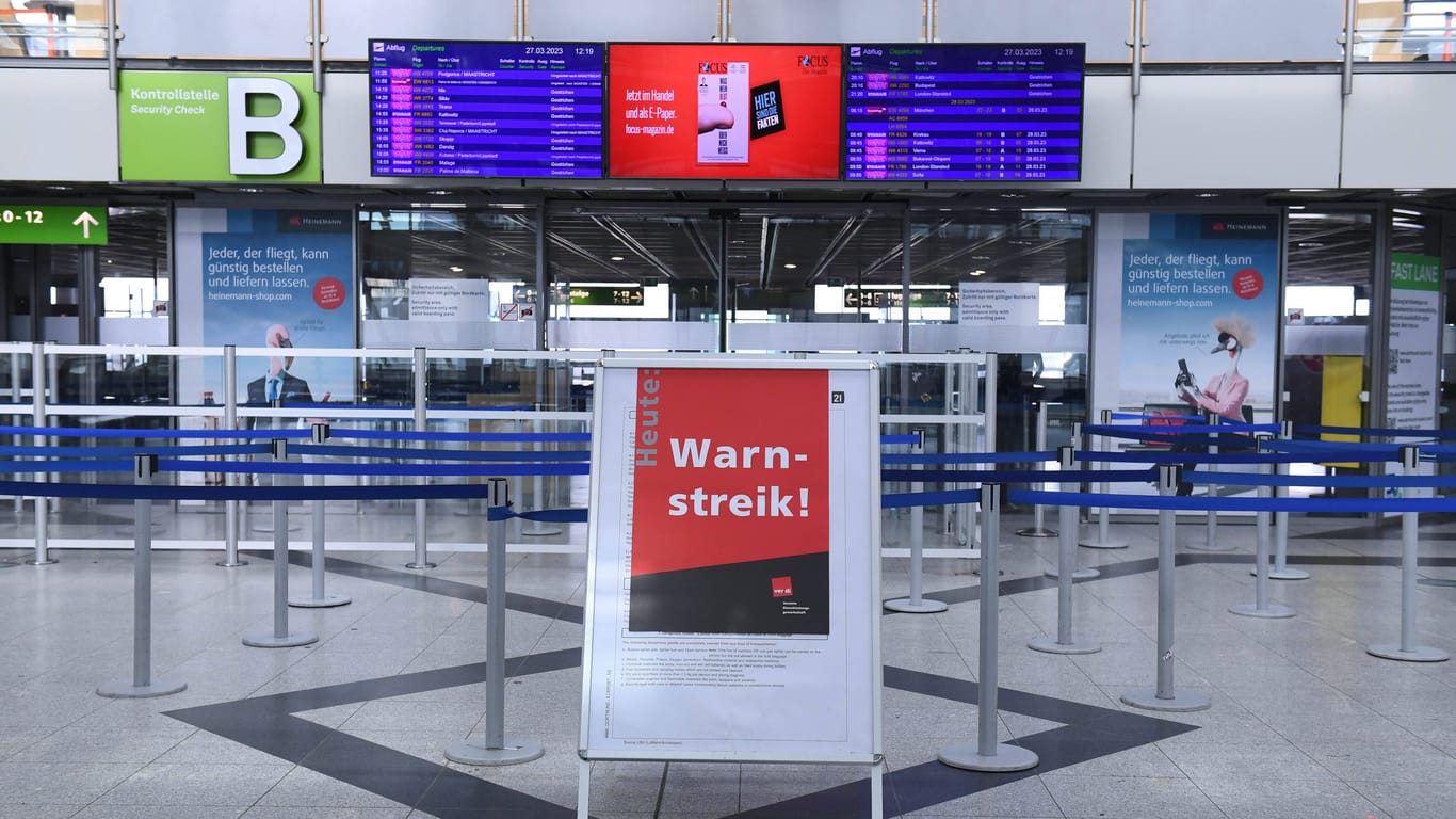 Streik am Flughafen Dortmund (Archivbild): Die Vereinte Dienstleistungsgewerkschaft ver.di hat am Freitag zum Warnstreik aufgerufen.