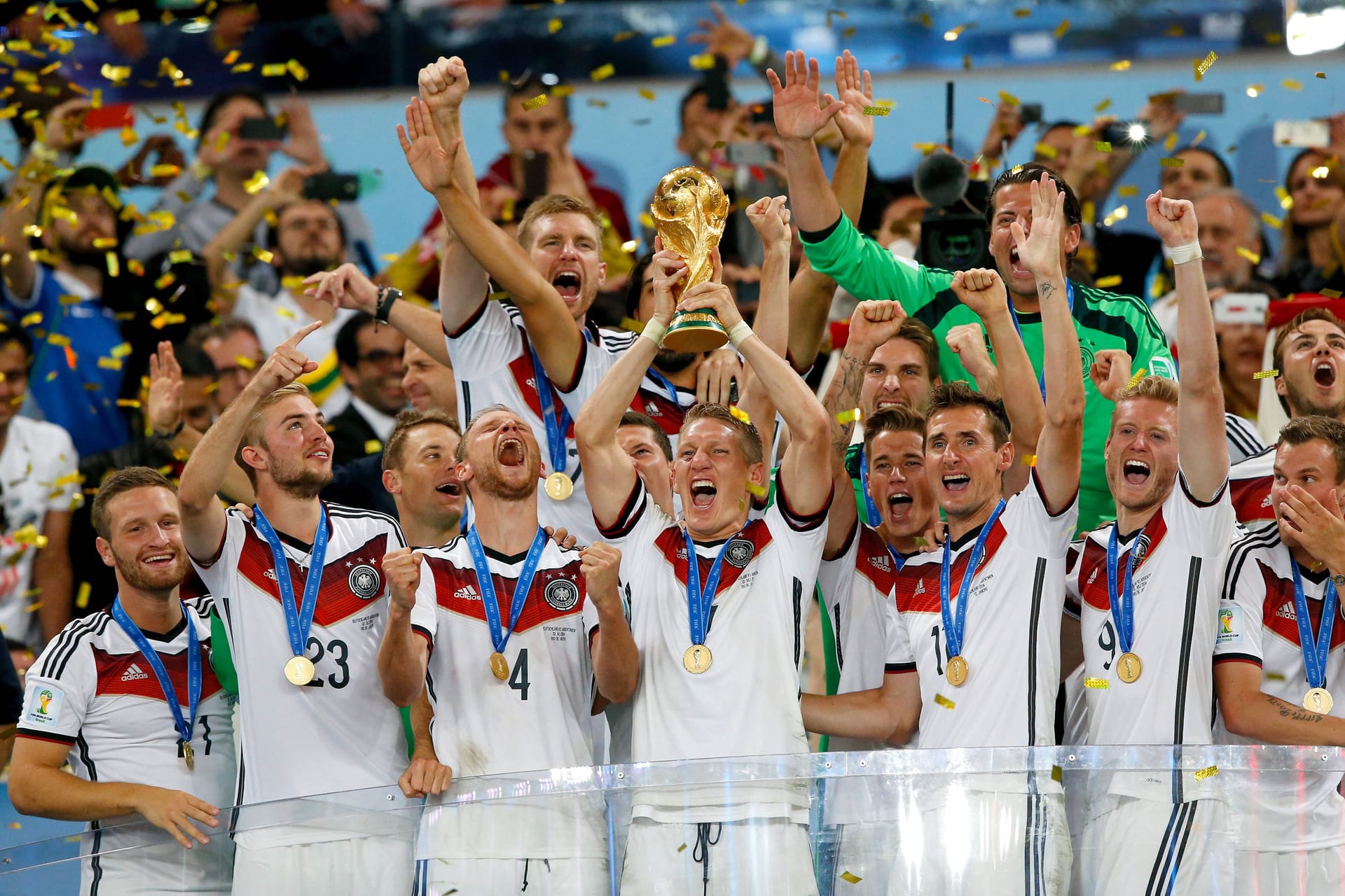 Deutsche Nationalmannschaft: 2014 feierten sie im Adidas-Trikot den vierten WM-Titel.