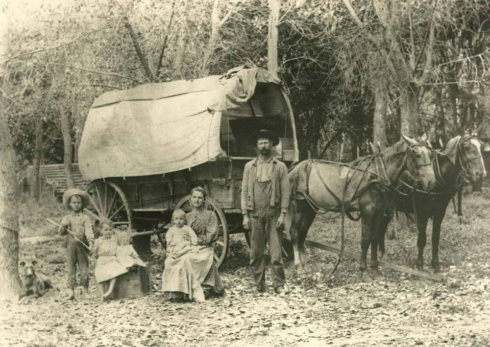 Im Jahr 1908: Siedler in Kansas.