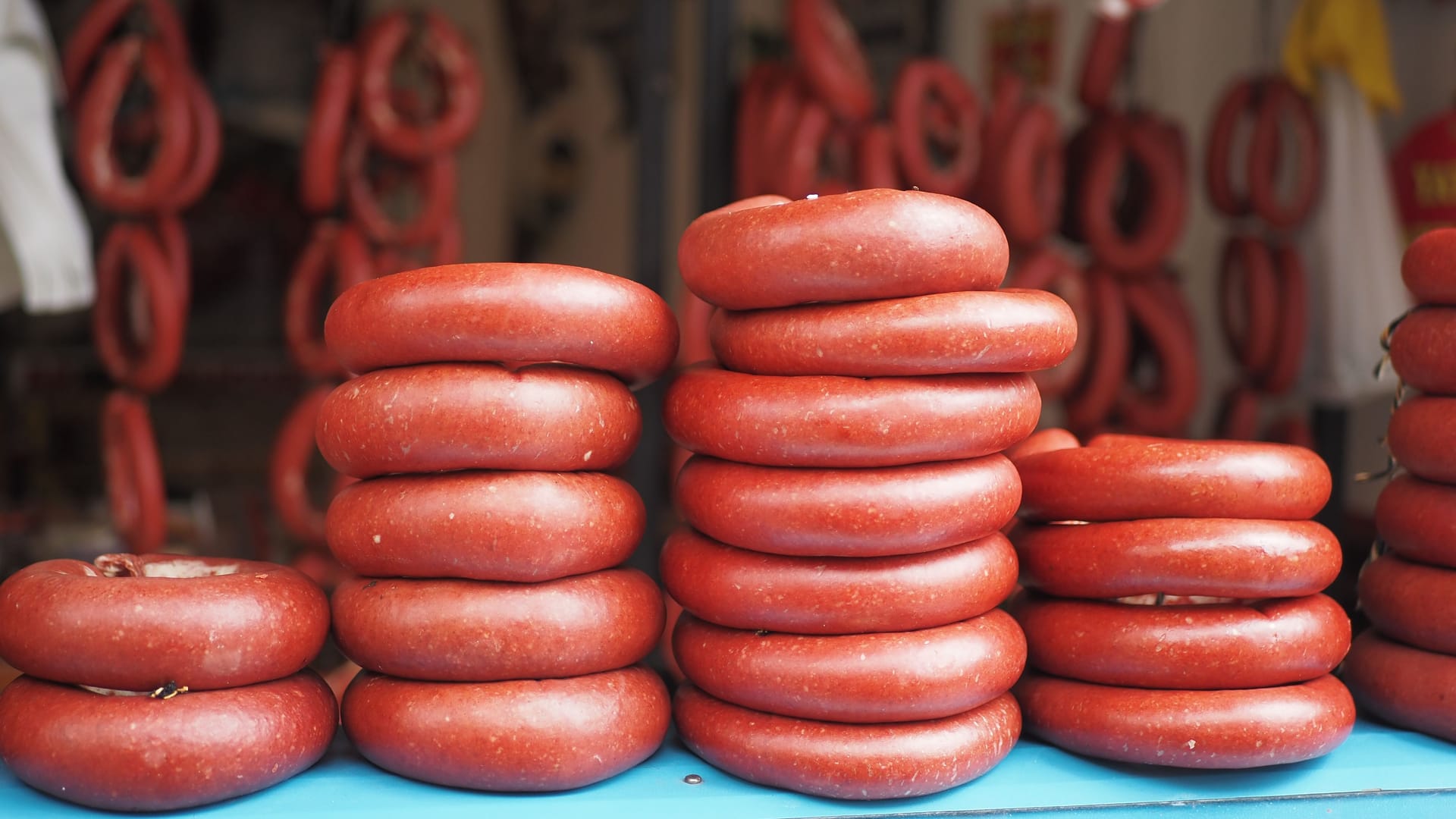 Sausage in turkish culture in a market