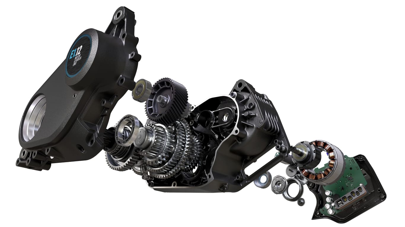 Alles in einem Gehäuse: Die "Motor-Gearbox-Unit" von Hersteller Pinion vereint Antrieb und Gangschaltung.