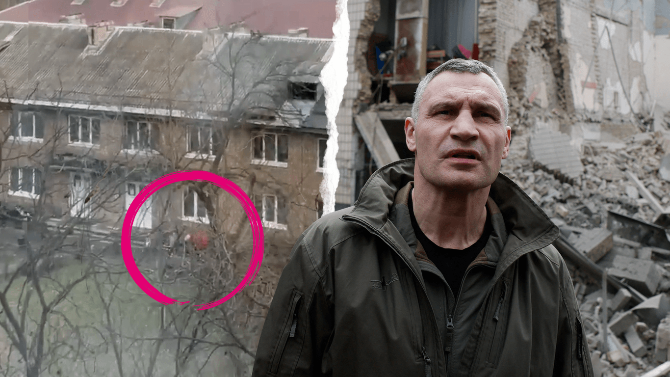Kiews Bürgermeister Vitali Klitschko am Ort der Zerstörung: Russland hat die ukrainische Hauptstadt offenbar mit ballistischen Raketen angegriffen.