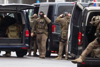 Polizisten während eines Einsatzes am Hamburger Flughafen: Am 4. November hat ein Mann seine Tochter dorthin entführt.