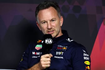 Unter Druck: Red-Bull-Teamchef Christian Horner, hier auf einer Pressekonferenz am Rande des Grand Prix von Saudi-Arabien.