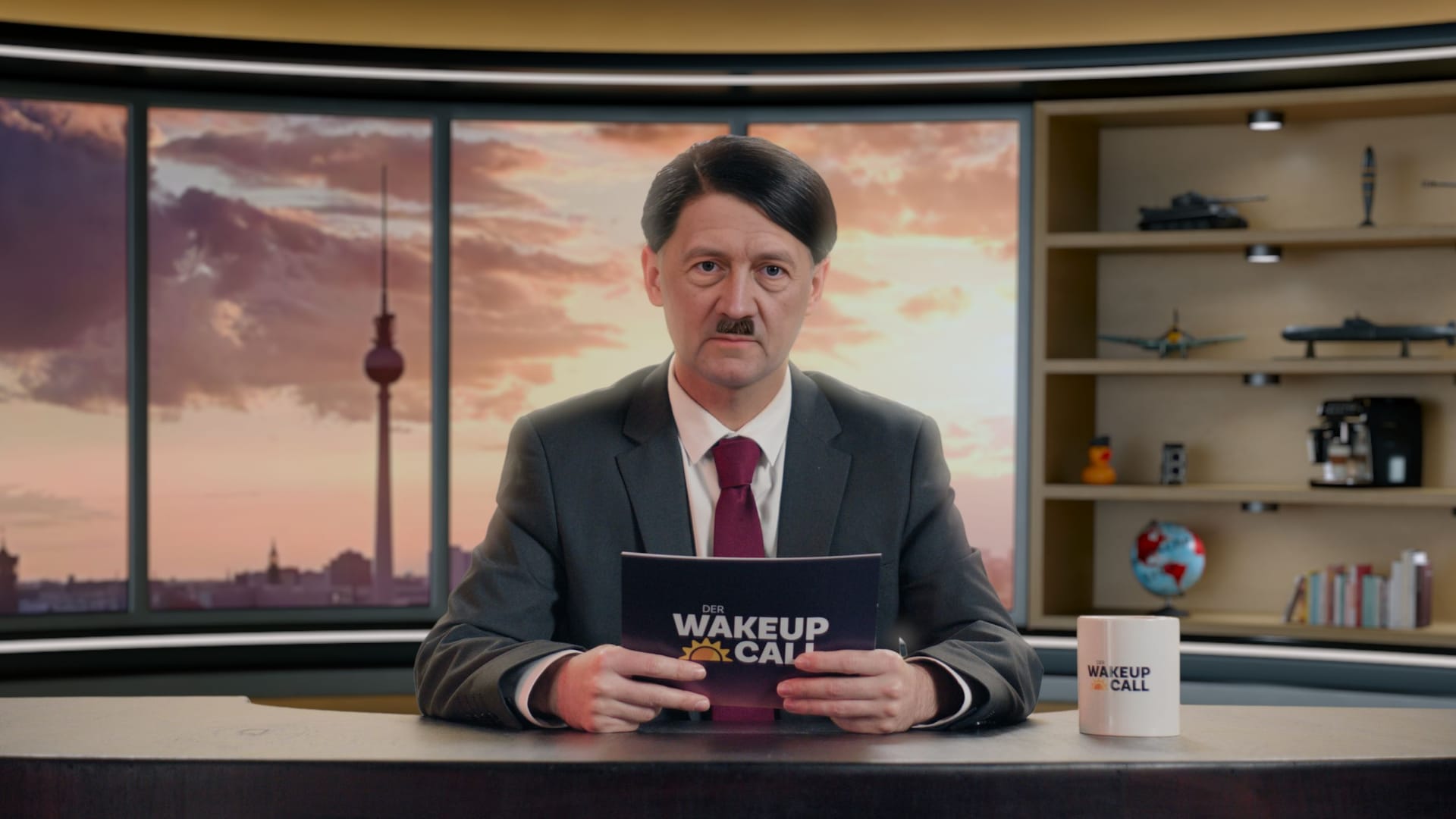 Mit Hilfe von KI wurde der bekannte deutsche Schauspieler Rauand Taleb („4 Blocks“) in den Diktator verwandelt. Mit Hilfe von KI wurde der bekannte deutsche Schauspieler Rauand Taleb („4 Blocks“) in den Diktator verwandelt.