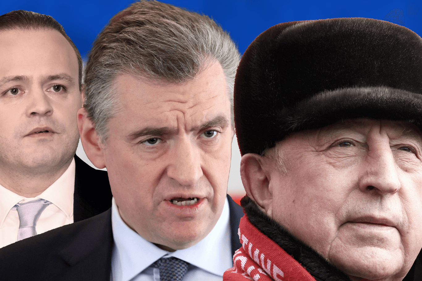 Wladislaw Dawankow, Leonid Sluzki und Nikolai Charitonow: Die drei Männer kandidieren um das Amt des russischen Präsidenten.