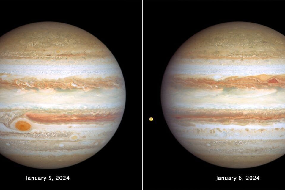 Hubble’s two new views of Jupiter (January 2024)