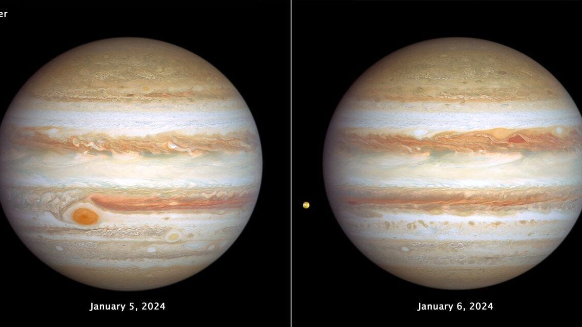 Hubble’s two new views of Jupiter (January 2024)