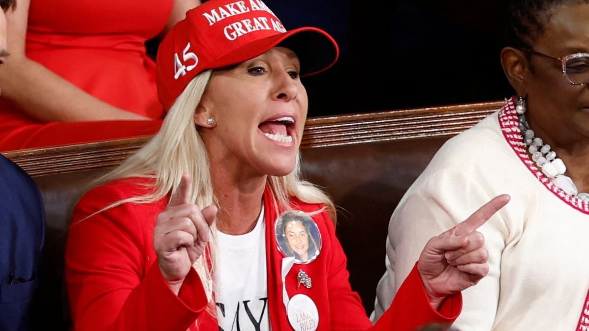 Die Republikanerin Marjorie Taylor Greene ruft bei der Rede von Joe Biden im Kongress dazwischen.