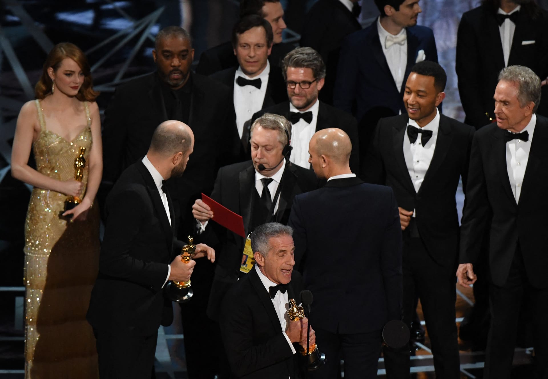 Der Moment bei den Oscars 2017, als "La La Land" aus Versehen als Gewinner ausgezeichnet wurde.