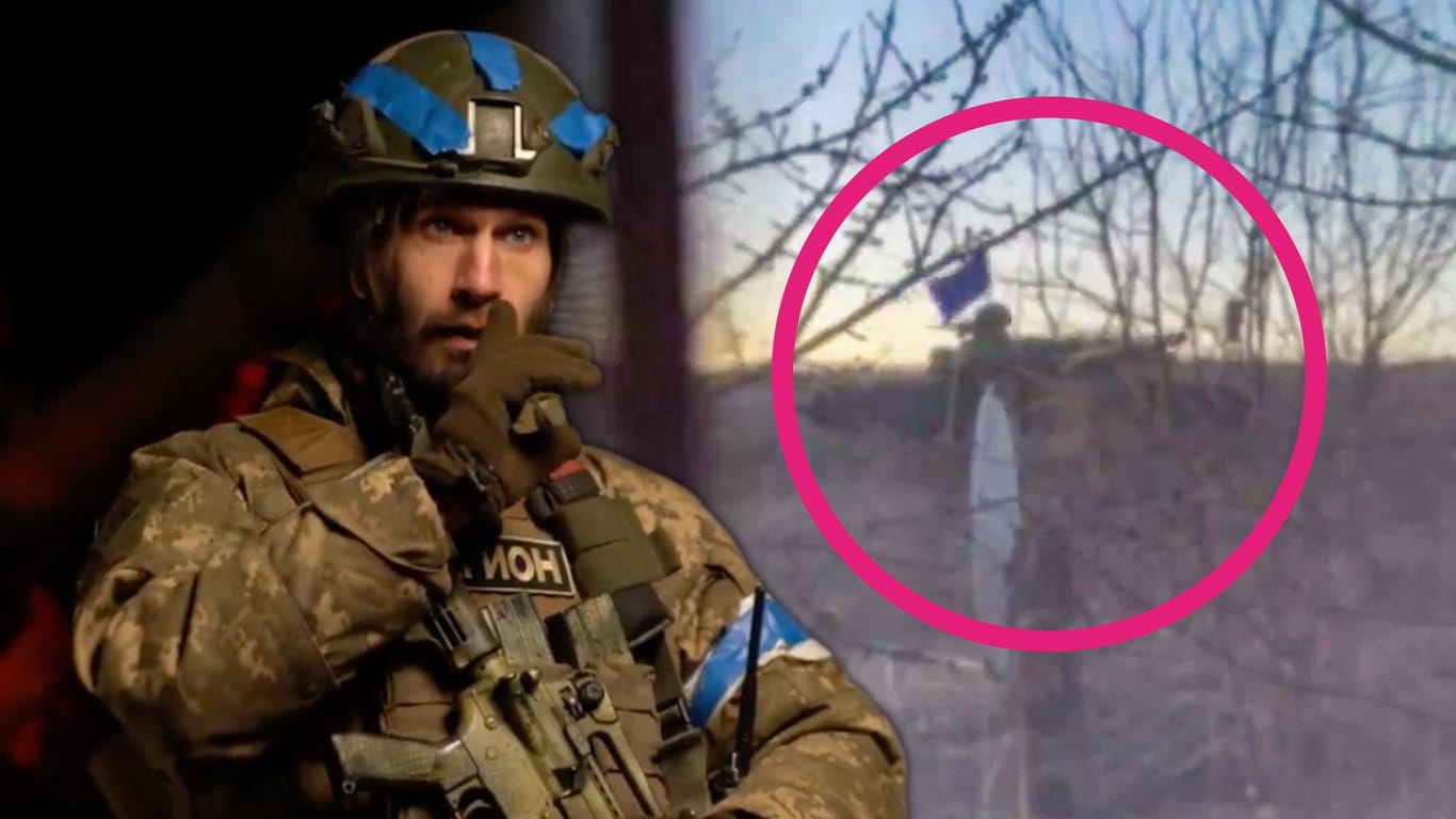 Soldaten der pro-ukrainischen "Freiheitslegion" sind offenbar auf russisches Gebiet vorgedrungen: Aufnahmen sollen einen Panzer in der Grenzregion Belgorod zeigen.