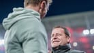 Eberl (r.) und Nagelsmann: Der Bayern-Vorstand würde mit einer Rückholaktion des Bundestrainers ins Risiko gehen.