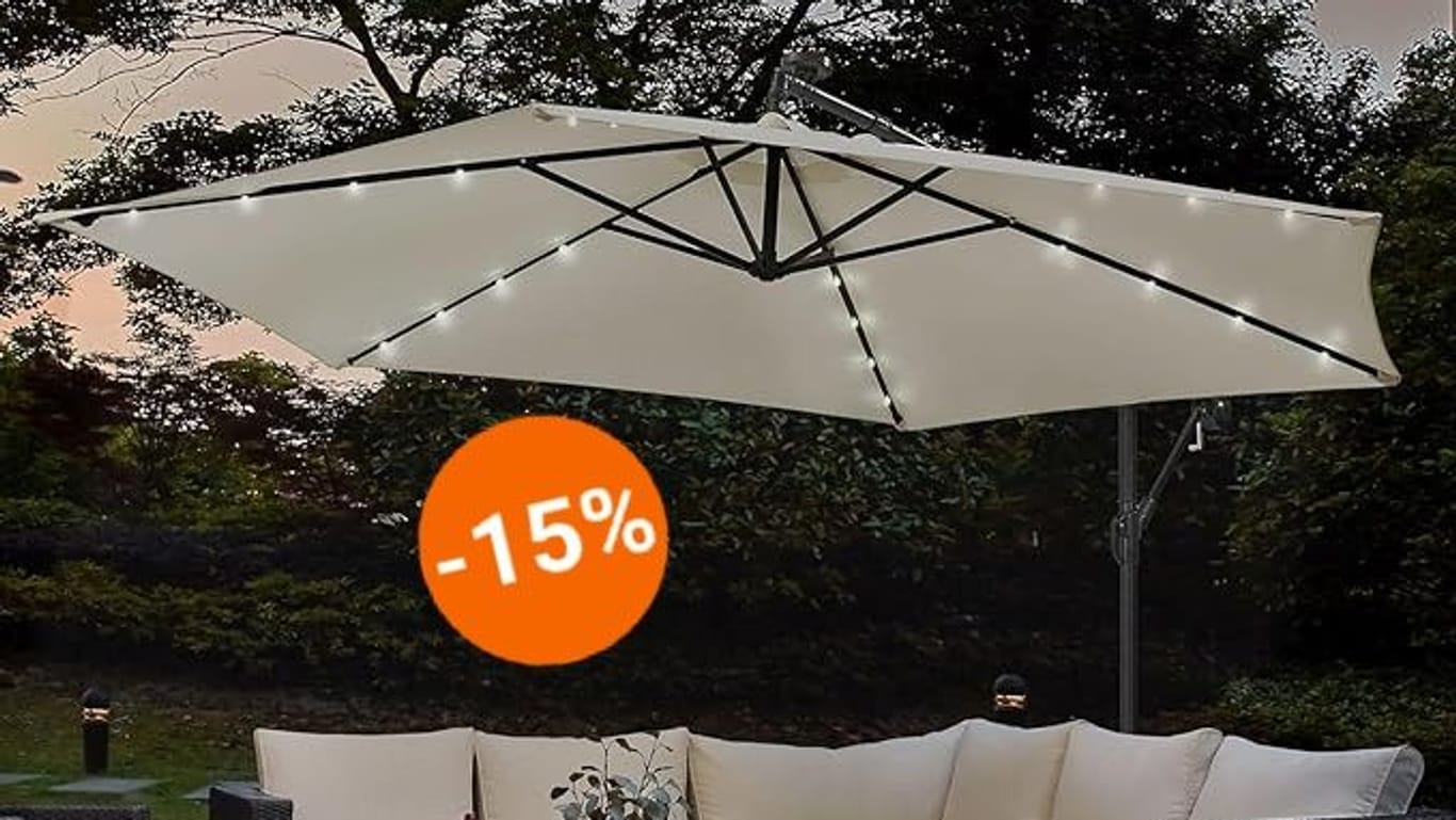 Perfekt für die Sommer-Saison: Bie Amazon gibt es heute einen edlen Sonnenschirm im Angebot.