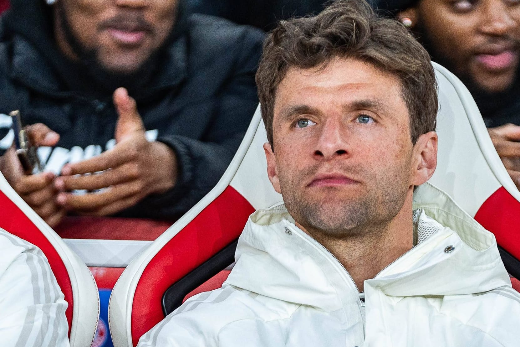 Thomas Müller: Der Bayern-Star war über eine Szene des Champions-League-Spiels gegen Arsenal gar nicht glücklich.