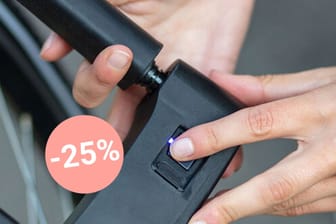 Aktuell bei Amazon und im Aldi-Onlineshop: Sichern Sie Ihr Fahrrad oder E-Bike mit dem reduzierten Bügelschloss mit Fingerabdrucksensor von Prophete.