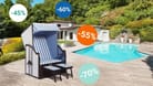 Rabattaktion: Sichern Sie sich 20 Prozent Zusatzrabatt auf Sonnenschirme, Pools, Grills und weitere Gartenmöbel.