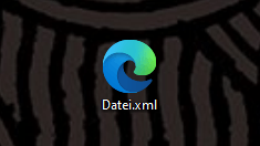 XML-Datei: Ohne Programmzuordnung zeigt Windows diese Datei als unbekanntes Format an.