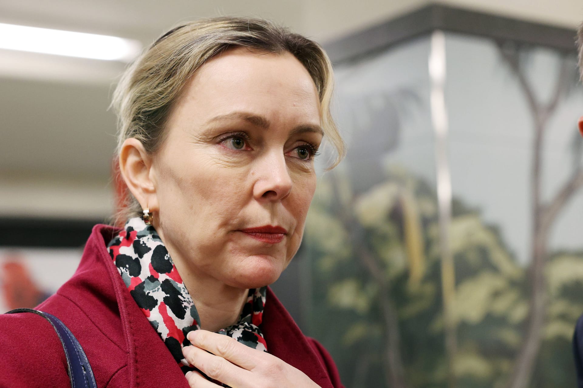 14.02.2024, Berlin - Deutschland. Verkehrssenatorin Manja Schreiner anlässlich des Pressetermins der BVG zu mehr Sauberkeit und Sicherheit bei den Öffis. *** 14 02 2024, Berlin Germany Transport Senator Manja Schreiner on the occasion of the BVG press event on more cleanliness and safety in public transportation