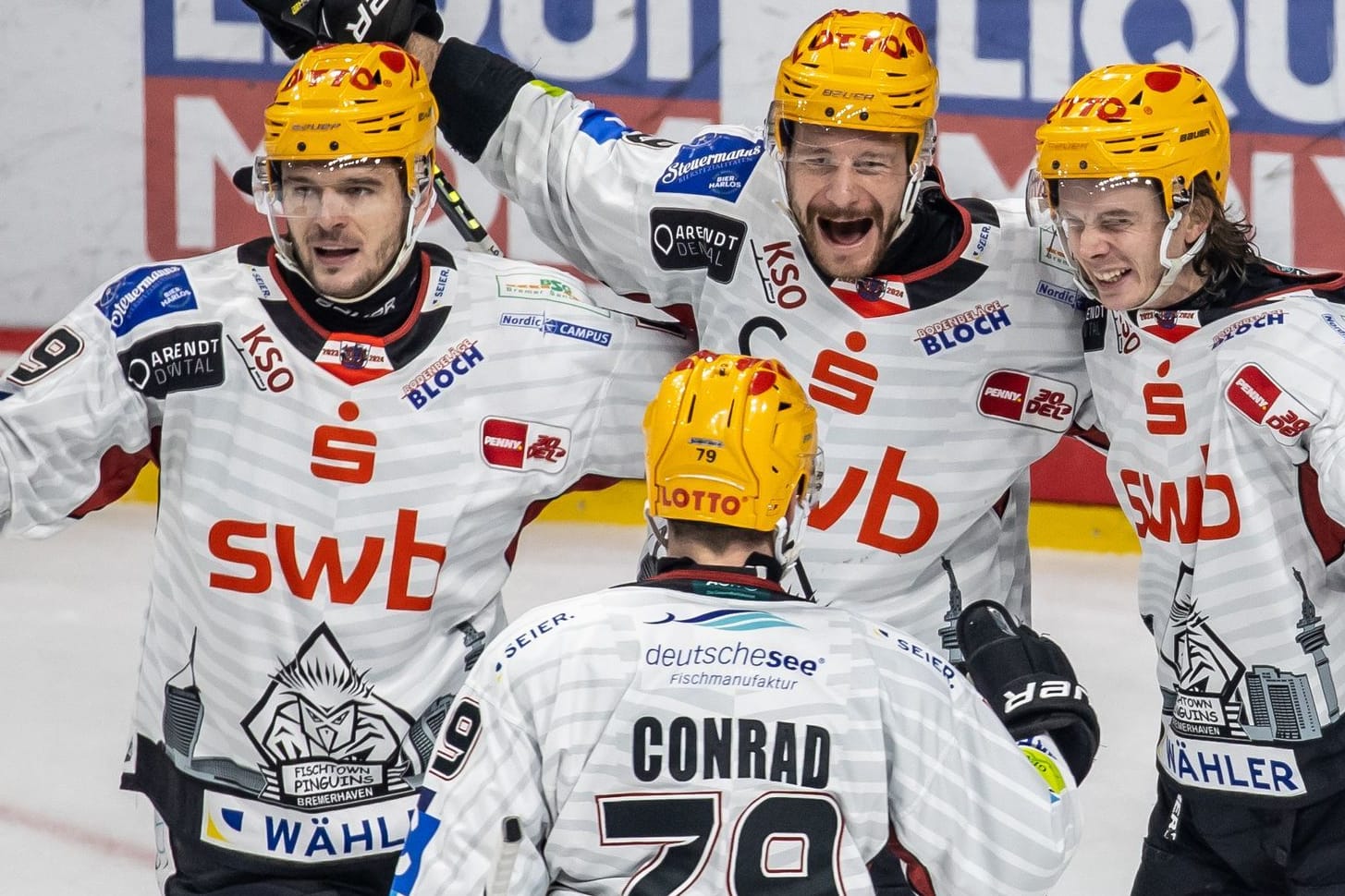 Im Finale: Jubel bei den Fischtown Pinguins aus Bremerhaven.