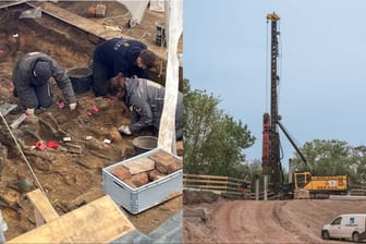 Archäologen graben auf dem Grundstück in St. Johannis: Parallel dazu haben nun auch die Bauarbeiten begonnen.