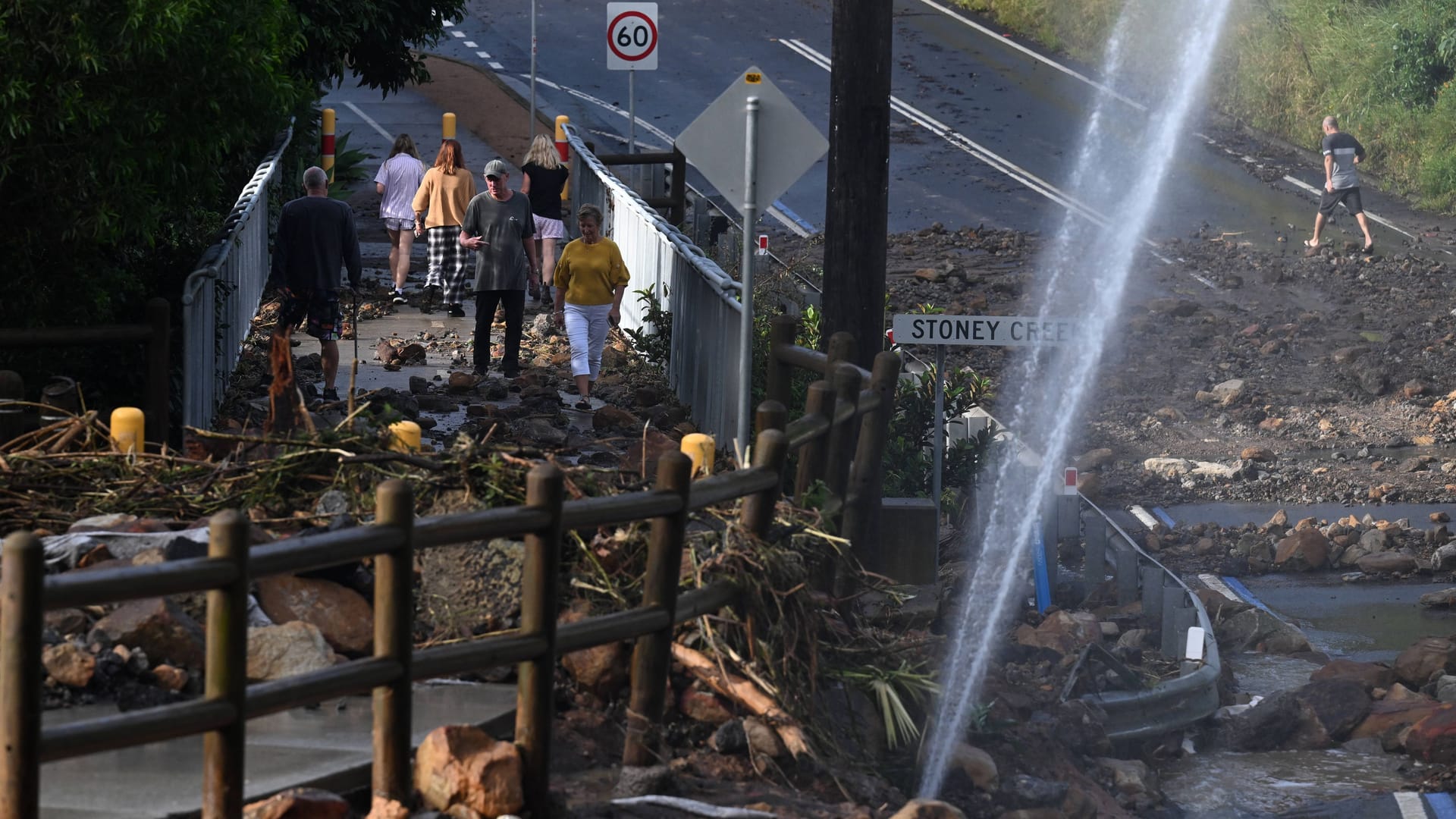 Verwüstete Straßen haben die Fluten in der Ortschaft Coalcliff in New South Wales hinterlassen.