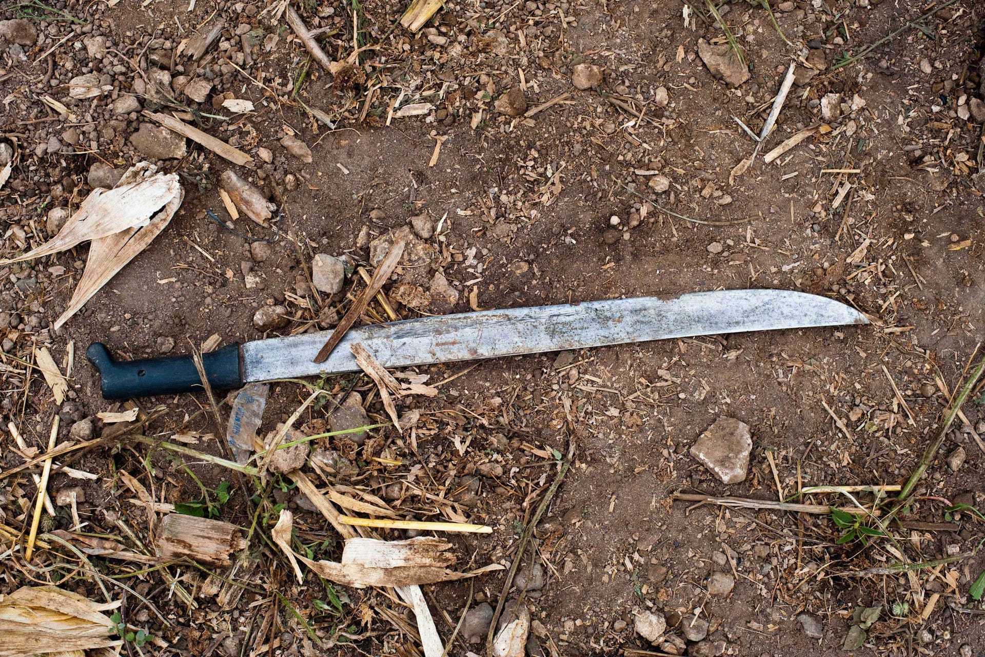 Eine Machete (Symbolbild): Die Polizei stellte die Waffen sicher.