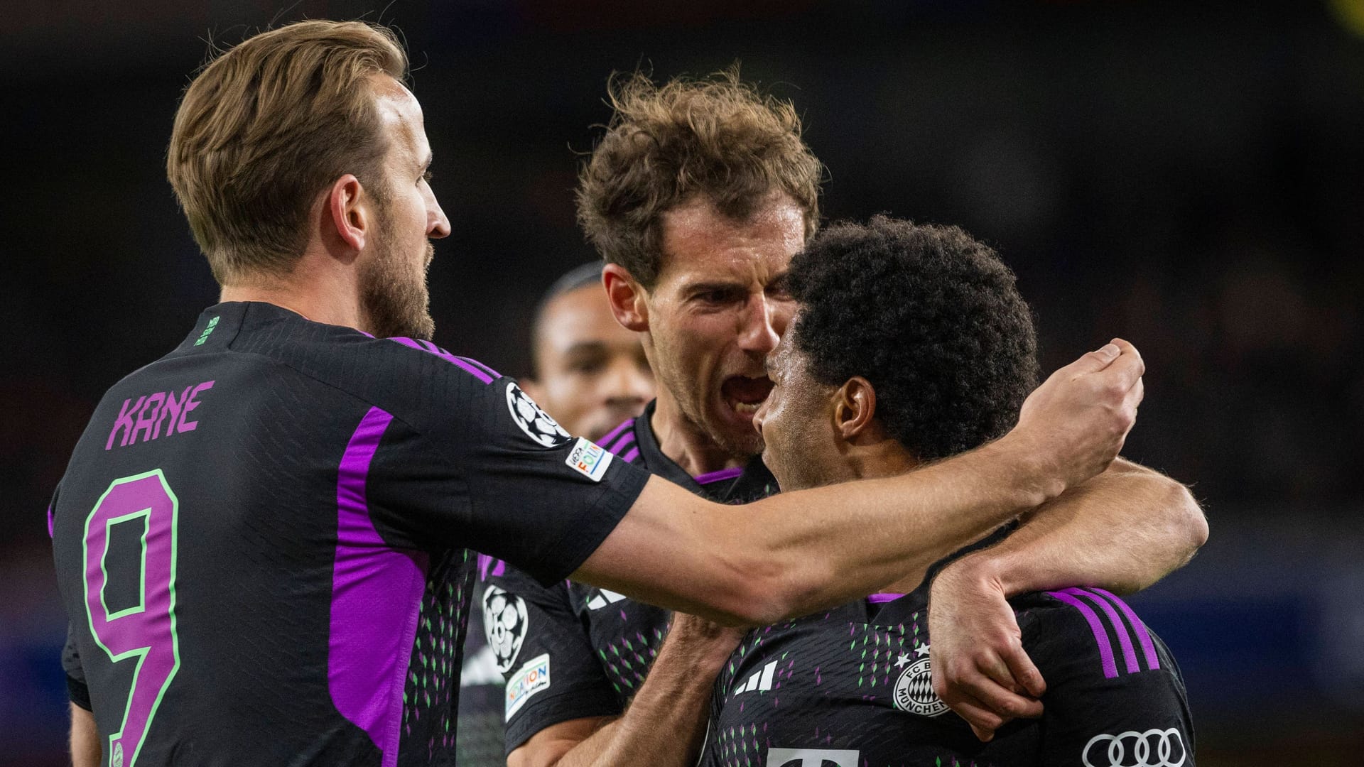 Harry Kane, Leon Goretzka und Serge Gnabry (v. l. n. r.): Die Bayern verpassten einen Sieg in London.