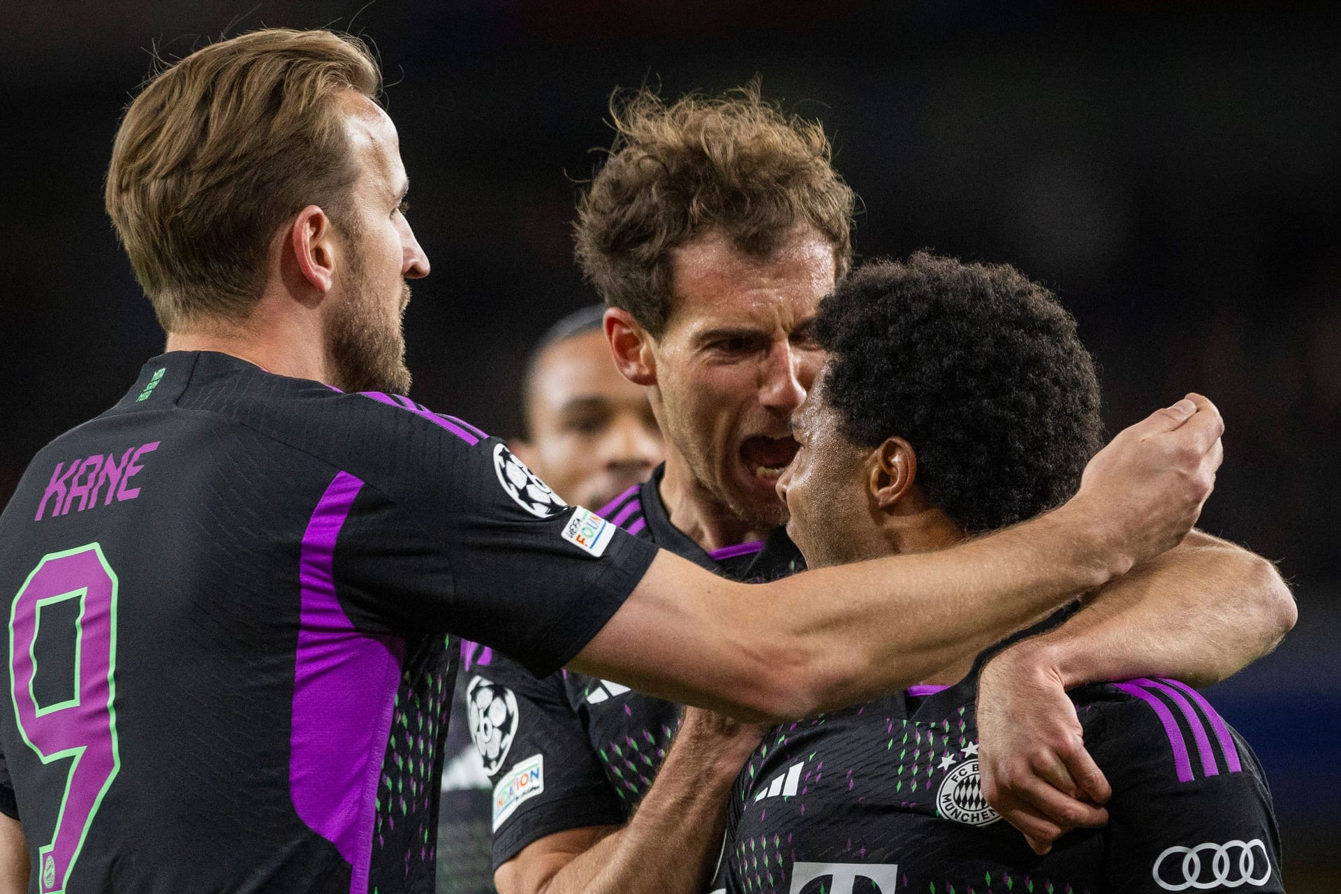 Harry Kane, Leon Goretzka und Serge Gnabry (v. l. n. r.): Die Bayern verpassten einen Sieg in London.