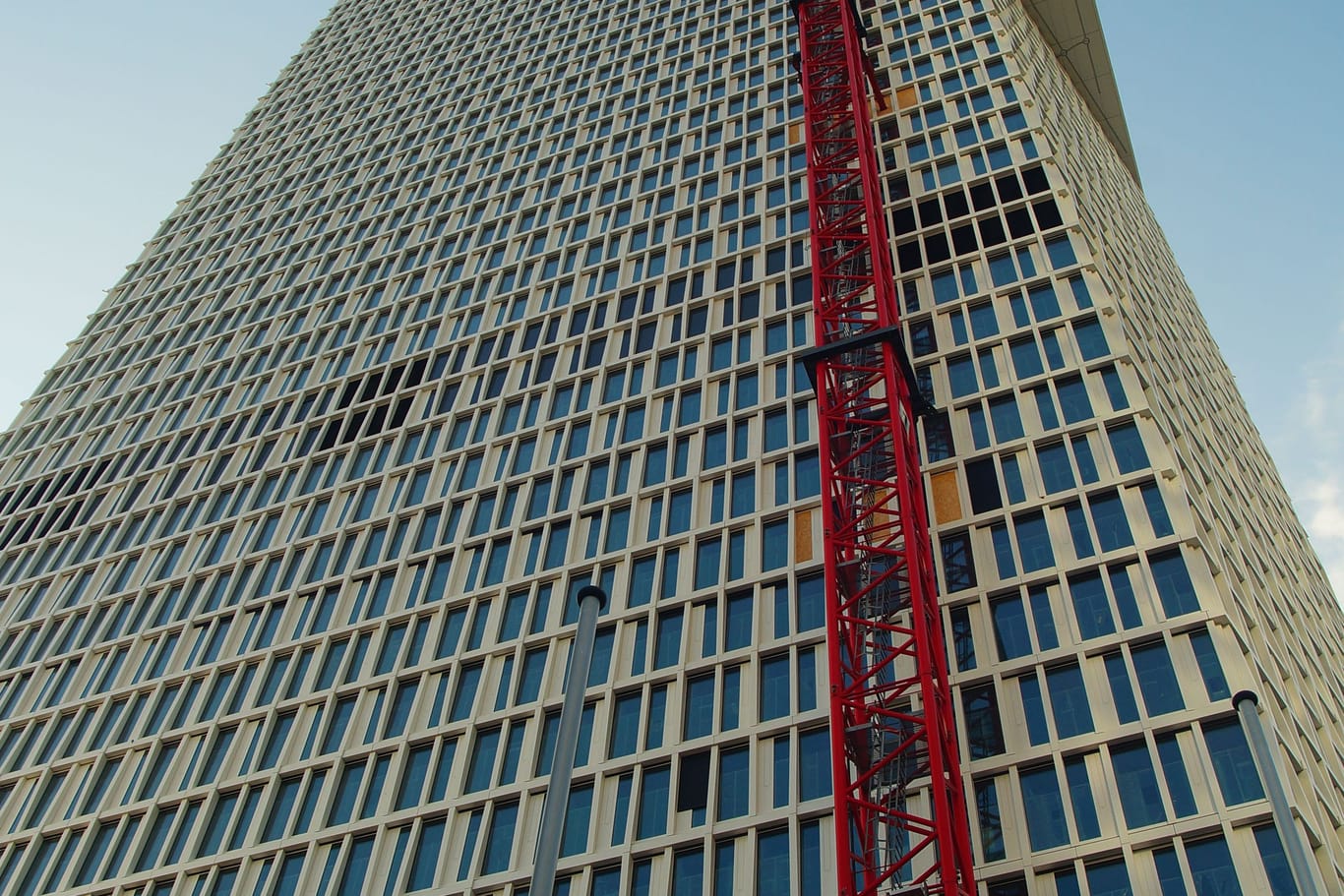 FRANKFURT, GERMANY - Sep 09, 2021: The construction site of the new Tower ONE is nearing completion.