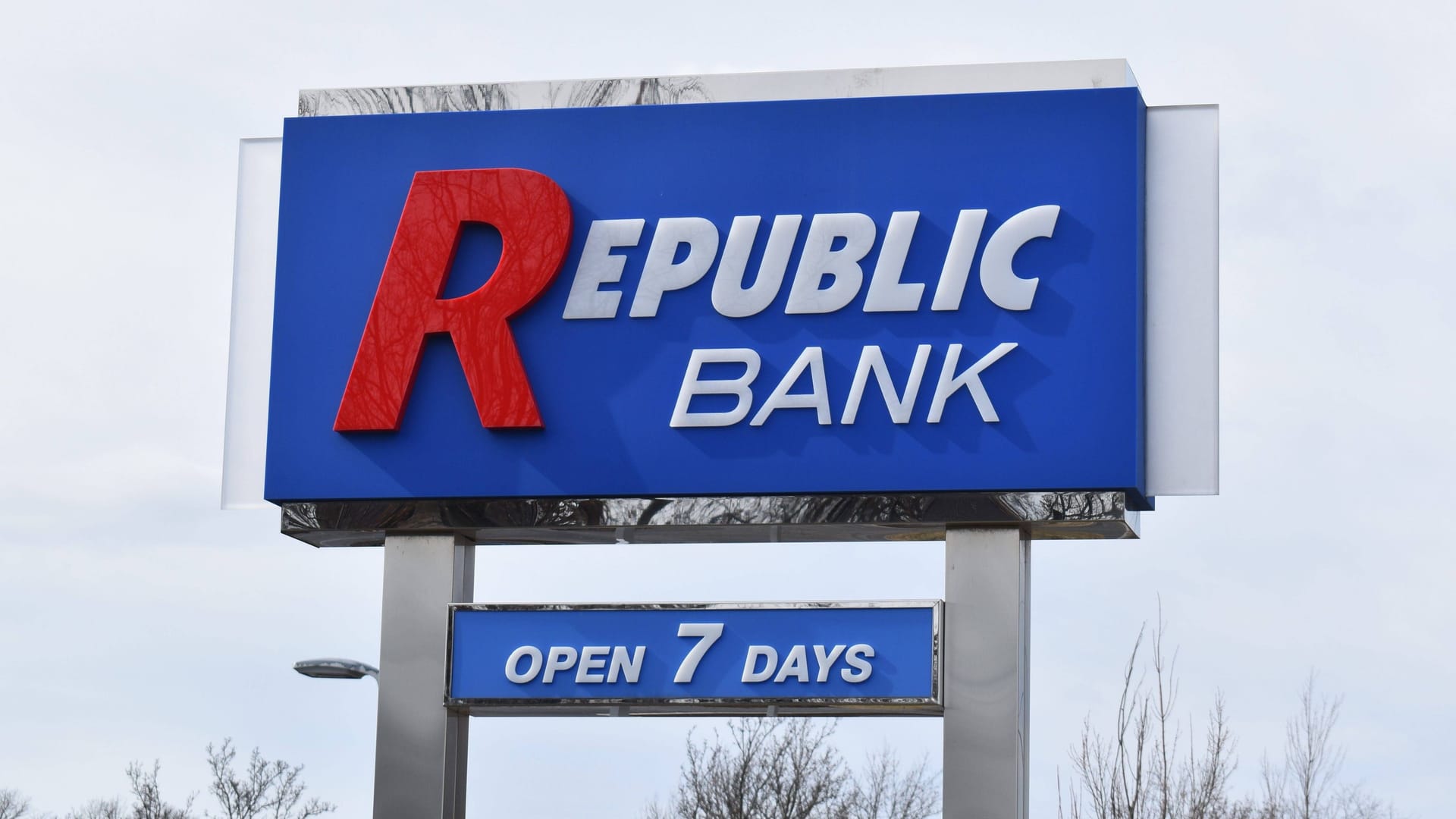 Eine Werbetafel der Republic Bank (Archivbild): Das Unternehmen aus Pennsylvania ist pleite.