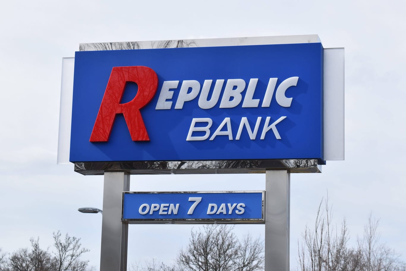 Eine Werbetafel der Republic Bank (Archivbild): Das Unternehmen aus Pennsylvania ist pleite.
