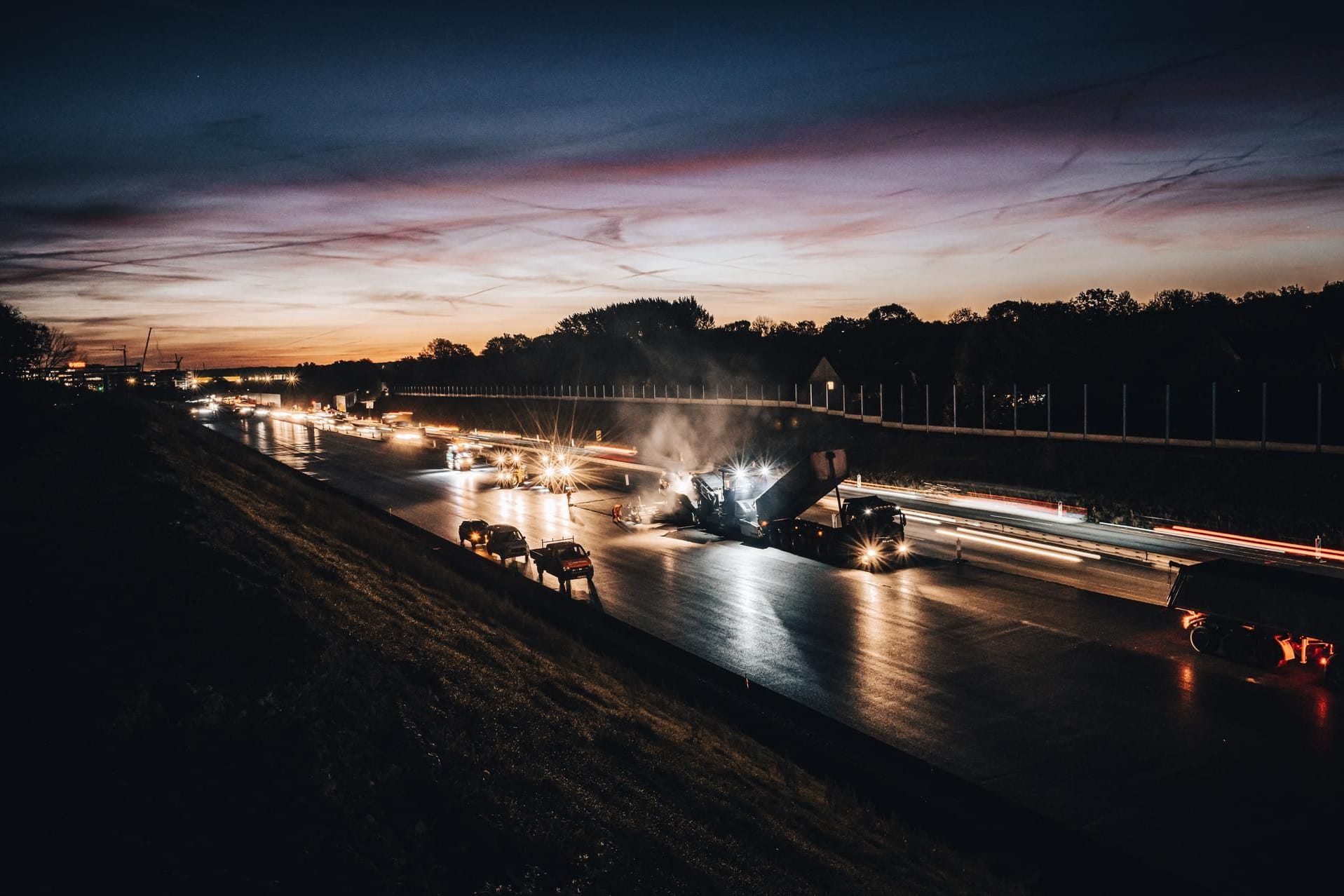 Baustelle auf der A448: Der Nordhausenring wird ausgebaut.